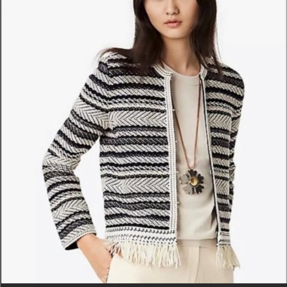 TORY BURCH Payton Fringe Cardigan Size Medium